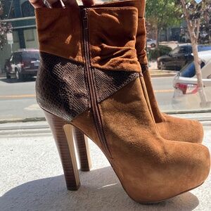 Bakers Brown Leather Suede Katerina boots